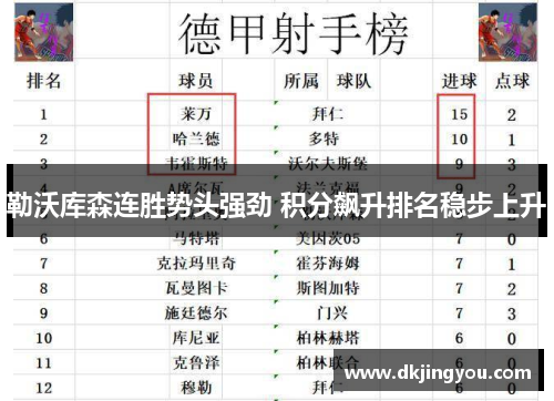勒沃库森连胜势头强劲 积分飙升排名稳步上升